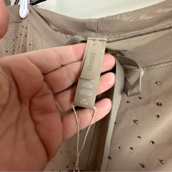SKIMS Desert Brown/TanMesh Sparkling Rhinestones Drawstring Coverup Pants NWT 3X - Picture 10 of 16